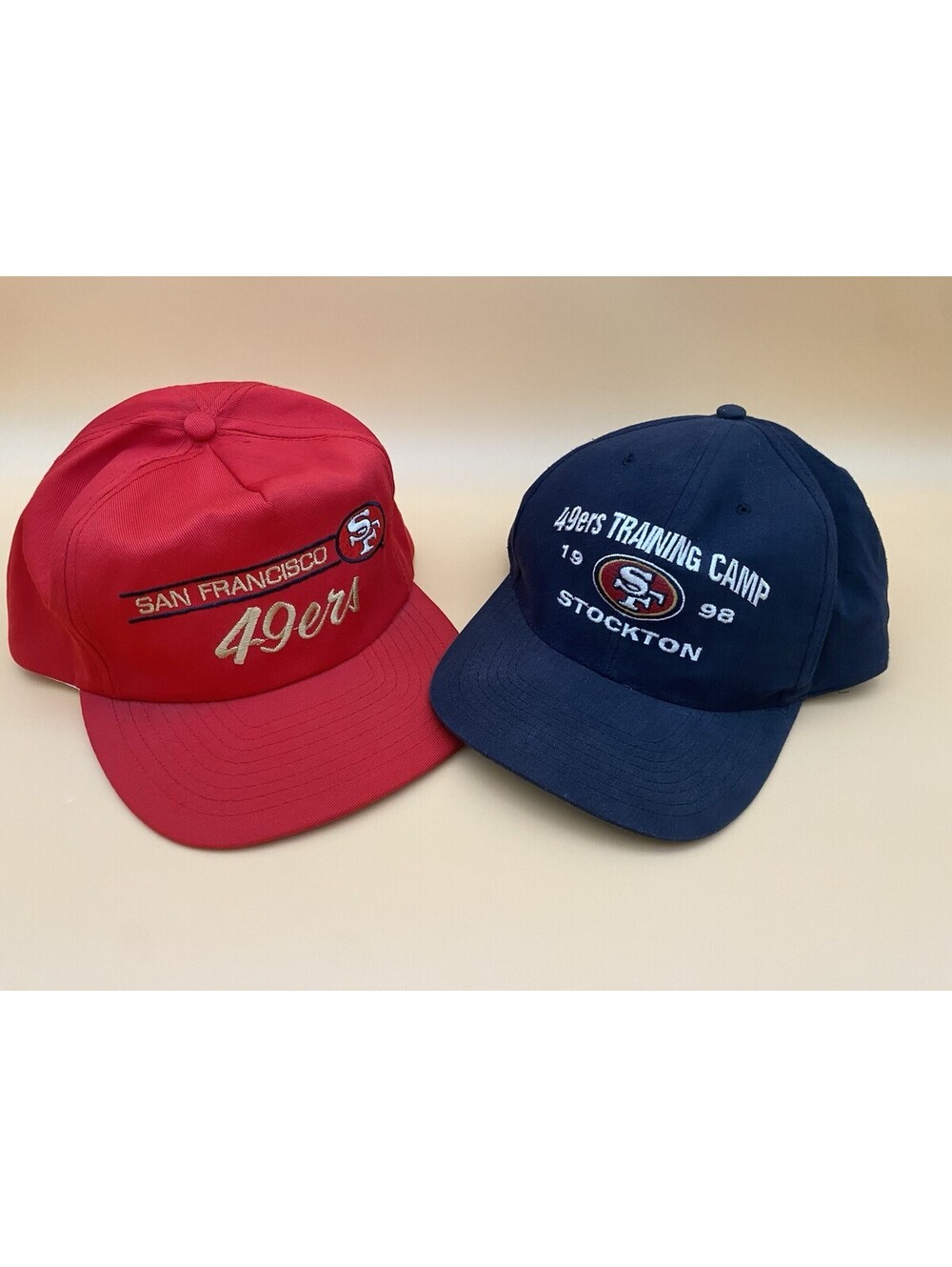 NFL San Francisco 49ers VTG Snapback Hat Pair - Stockton Inaugural Training Camp